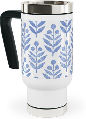 Travel Mugs: Lotti Quiet Travel Mug With Handle, 17Oz, Blue