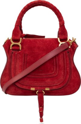 ‘Marcie Small’ Suede Shoulder Bag - Red