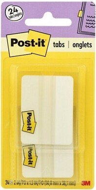 Post-it Durable Tabs 2 Wide Solid White 24 Tabs/Pack (686-24WE) 867132