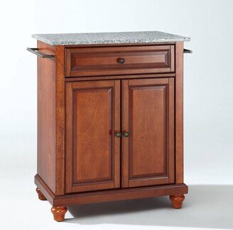 Cambridge Granite Top Portable Kitchen Island/Cart Cherry/Gray