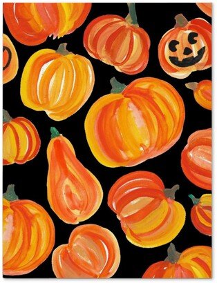 Journals: Watercolor Pumpkins - Black Journal, Orange