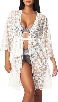 La Moda Clothing Lace Belted Cover Up Robe