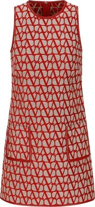 Monogram Printed Sleeveless Mini Dress