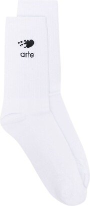 ARTE Cedric Pixel Heart-embroidered socks