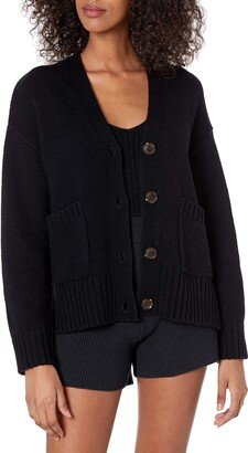 Women's Brigitte Chunky Button-Front Pocket Ribbed Cardigan