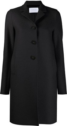 Single-Breasted Wool Coat-BK