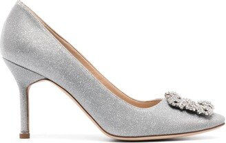 Crystal-Embellished 90mm Leather Pumps