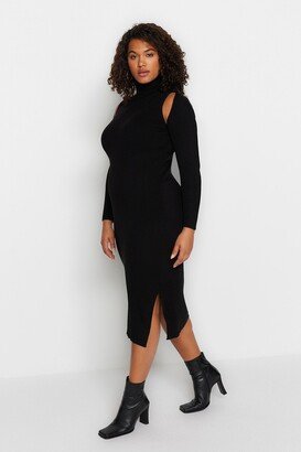 Women's Midi Day / Night Fitted Plus Size Dress