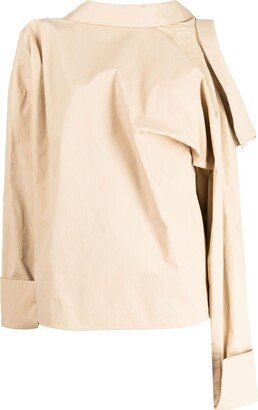 Asymmetric Cut-Out Blouse