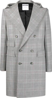 Double-Breasted Plaid-Check Coat