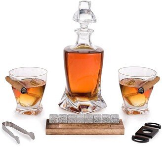 Alice Pazkus Whiskey Decanter & Cigar Glass Set