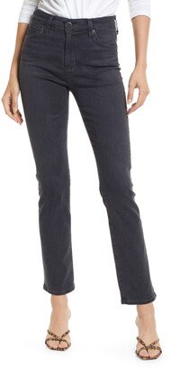 Mari High Waist Slim Ankle Straight Leg Jeans