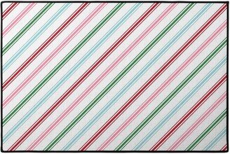 Door Mats: Christmas Wish Candy Cane Stripes - Multi Door Mat, Multicolor