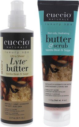 Vanilla Bean and Sugar Kit by Cuccio Naturale for Unisex - 2 Pc Kit 8oz Lyte Ultra-Sheer Body Butter, 4oz Butter and Scrub