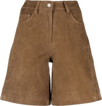 Suede Bermuda Shorts-AA