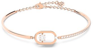 Sparkling Dance Oval Round Cut Rose Gold Tone Plated Bracelet