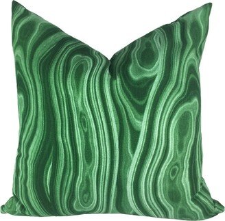 Robert Allen Malakos Malachite Designer Pillow Cover, Emerald Green Cover