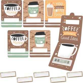 Big Dot Of Happiness But First, Coffee Assorted Cafe Themed Cash Holder Gift Funny Money Cards - 6 Ct