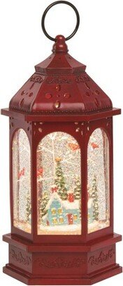 Artificial 9.5 in. Multicolored Christmas Light Up Glitz House Lantern