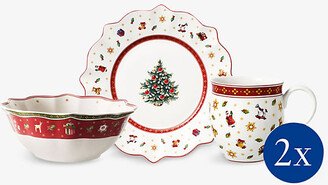 Toy's Delight Christmas-themed Porcelain Breakfast set for two