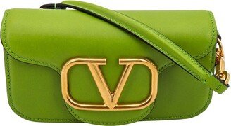 Locò VLogo Plaque Foldover Top Crossbody Bag-AB