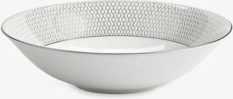 Gio Platinum Geometric-pattern Bone-china Cereal Bowl 20cm