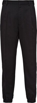 Pressed-Crease Velvet Tapered Trousers