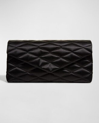 Sade Large Quilted Satin Clutch Bag