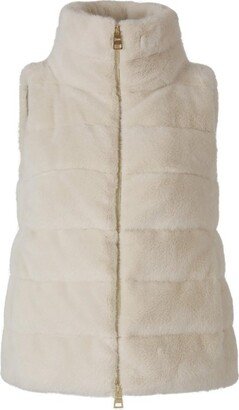 Faux-Fur Zipped Quilted Gilet