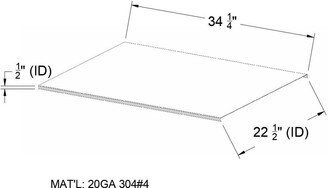 Custom 20Ga 304 Brushed Stainless Steel Breadboard Cover 22 1/2 X 34 1/4