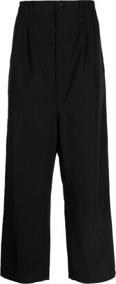 Drop-Crotch Wool Wide-Leg Trousers