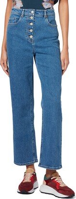 Women's Wide Leg Cropped Jeans-AA