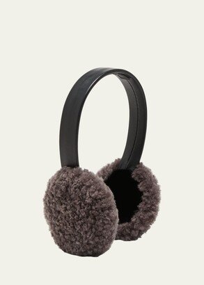 Teddy Shearling & Leather Earmuffs