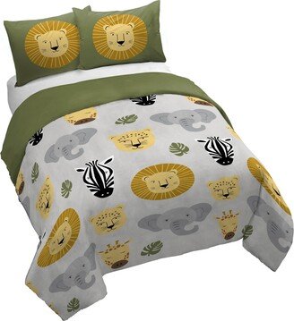 Saturday Park Safari Friends 100% Organic Cotton Full/Queen Duvet Cover & Sham Set