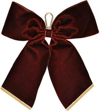 Luxe Velvet Bow Keyring - Tan