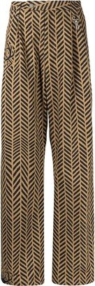 Chevron Four-Pocket Straight Trousers