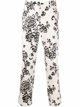 Floral Straight-Leg Trousers