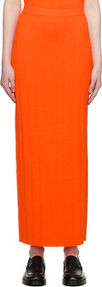 Orange Cutout Maxi Skirt