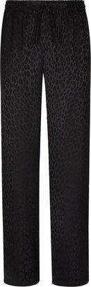 Animal-Print Straight Trousers