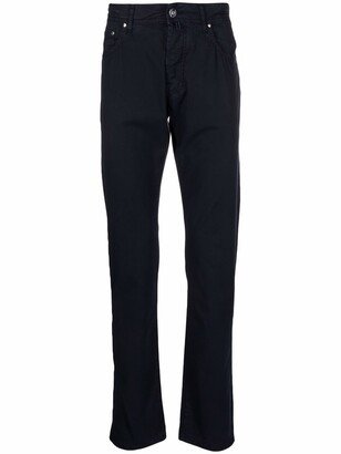 Scar-Detail Five-Pocket Straight-Leg Trousers