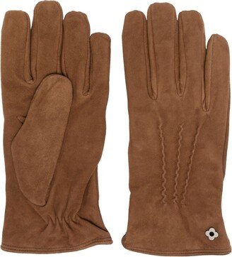 Logo-Plaque Suede Gloves-AA