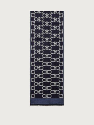 Man Gancini scarf Sky/Navy blue/Ivory