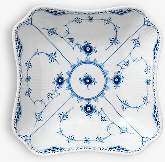 Blue Fluted Lace Square Porcelain Bowl 20.5cm