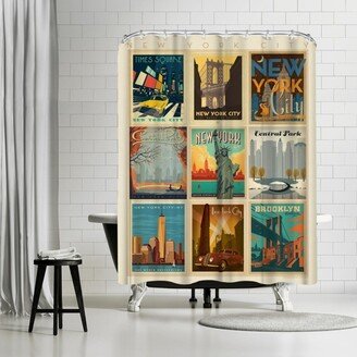 71 x 74 Shower Curtain, New York City Multi Print by Anderson Design Group