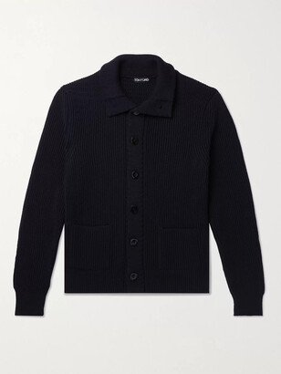 Slim-Fit Ribbed Wool and Cashmere-Blend Cardigan