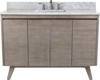 Coventry 49 in. Vanity Combo with Carrera White Marble Top