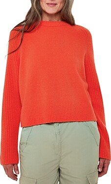 Mixed Rib Funnel Neck Sweater