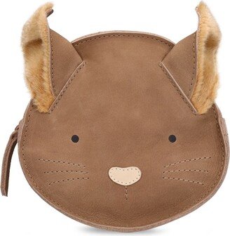 Squirrel leather & faux fur backpack