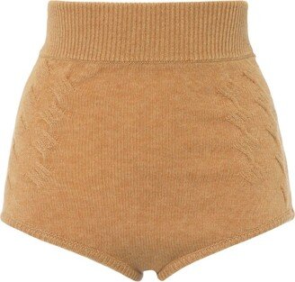 Cashmere-Wool Mimie High-Waist Shorts