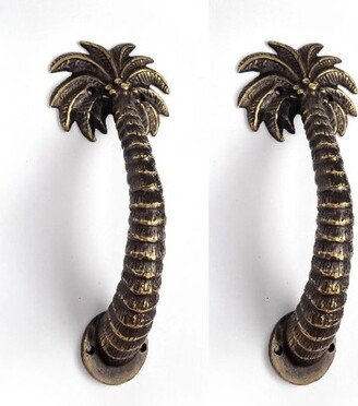 2 Light Weight Brass Small Version Palm Tree Leaves 9.1/2